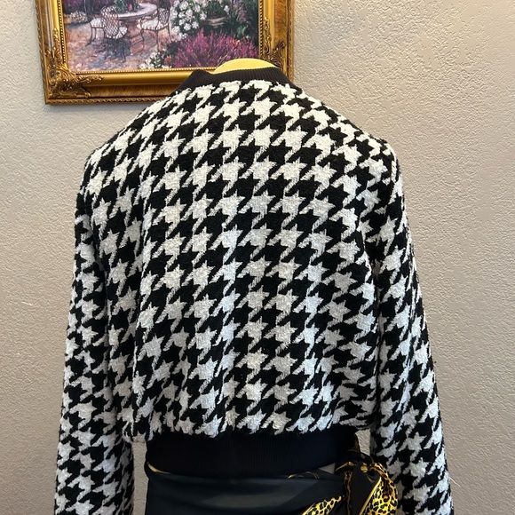 Forever 21 Contemporary Black and White Houndstooth Jacket Bomber XL - Picture 8 of 8